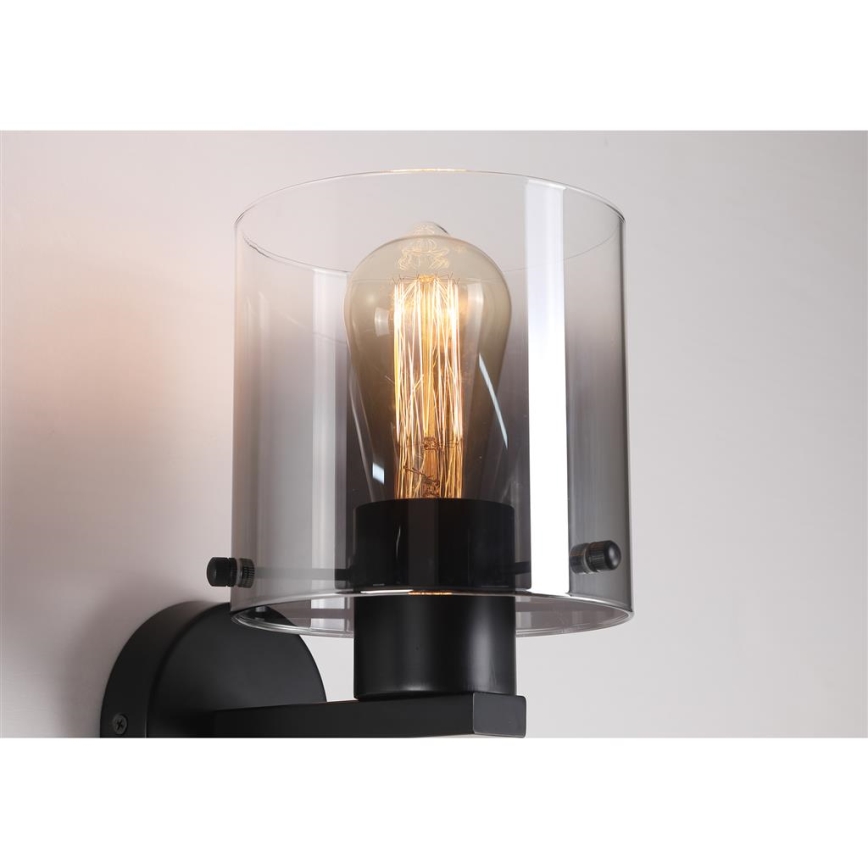 Searchlight - Zidna svjetiljka SWEDEN 1xE27/60W/230V crna/zadimljena