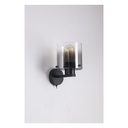 Searchlight - Zidna svjetiljka SWEDEN 1xE27/60W/230V crna/zadimljena