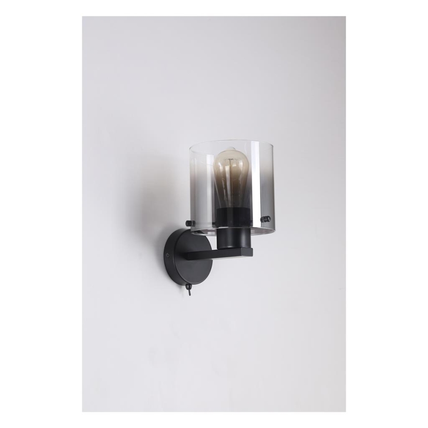 Searchlight - Zidna svjetiljka SWEDEN 1xE27/60W/230V crna/zadimljena