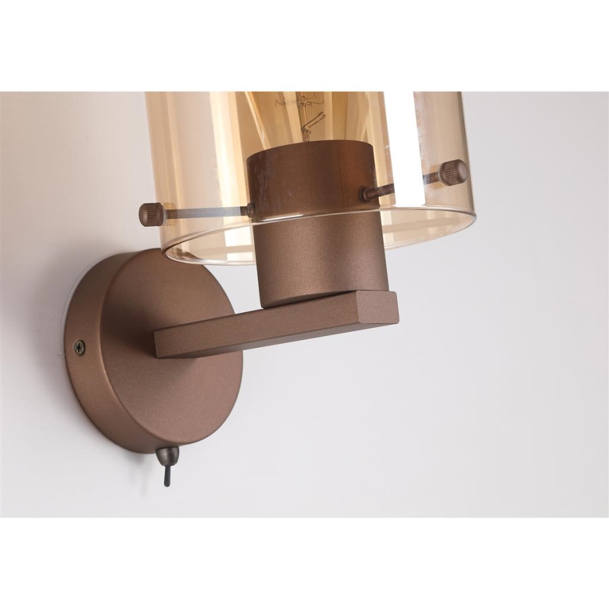 Searchlight - Zidna svjetiljka SWEDEN 1xE27/60W/230V smeđa/zadimljena