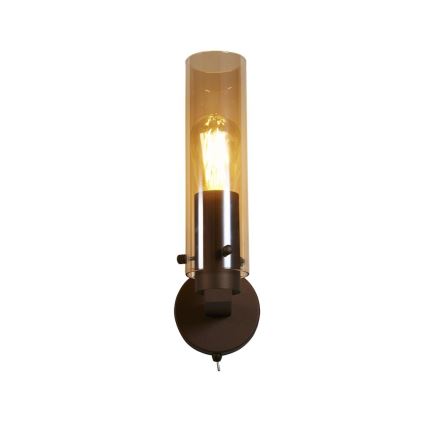Searchlight - Zidna svjetiljka SWEDEN 1xE27/60W/230V smeđa/zadimljena