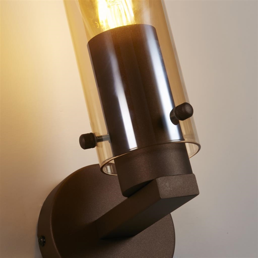 Searchlight - Zidna svjetiljka SWEDEN 1xE27/60W/230V smeđa/zadimljena