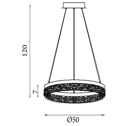 Searchlight - LED luster na sajli s mogućnošću prigušivanja MADELEJNE LED/25W/230V