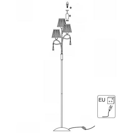 Searchlight - Podna lampa SIMPLICITY 3xE14/60W/230V sjajni krom