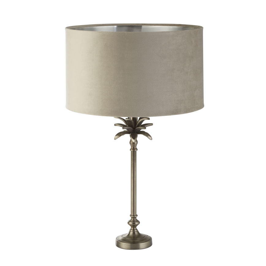 Searchlight - Stolna lampa PALM 1xE27/10W/230V bež/mat krom