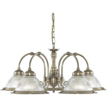 Searchlight - Luster na lancu AMERICAN DINER 5xE27/60W/230V mesing