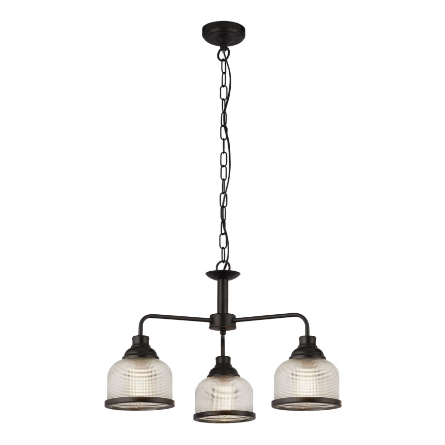 Searchlight - Luster na lancu BISTRO 3xE27/60W/230V crna