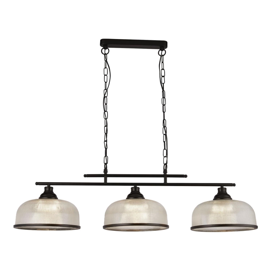 Searchlight - Luster na lancu BISTRO 3xE27/60W/230V crna