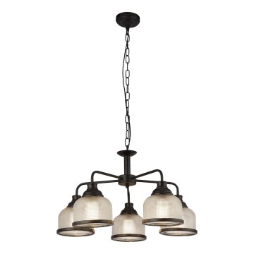 Searchlight - Luster na lancu BISTRO 5xE27/60W/230V crna