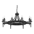 Searchlight - Luster na lancu CARTWHEEL 8xE14/60W/230V, crne boje