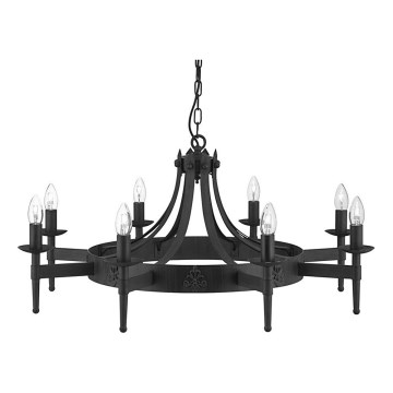 Searchlight - Luster na lancu CARTWHEEL 8xE14/60W/230V, crne boje