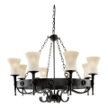 Searchlight - Luster na lancu CARTWHEEL 8xE27/60W/230V crna