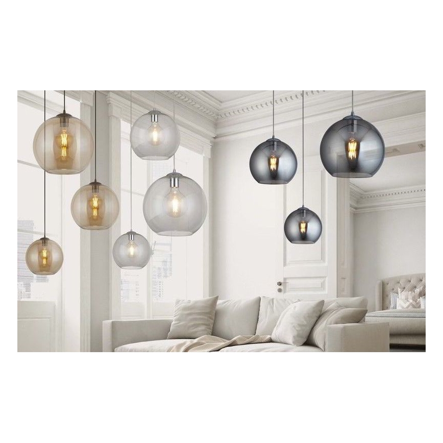 Searchlight - Luster na sajli BALL 1xE27/60W/230V crna