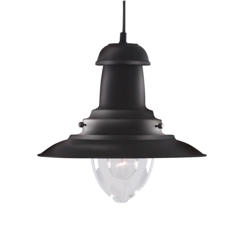 Searchlight - Luster na sajli FISHERMAN 1xE27/60W/230V crna