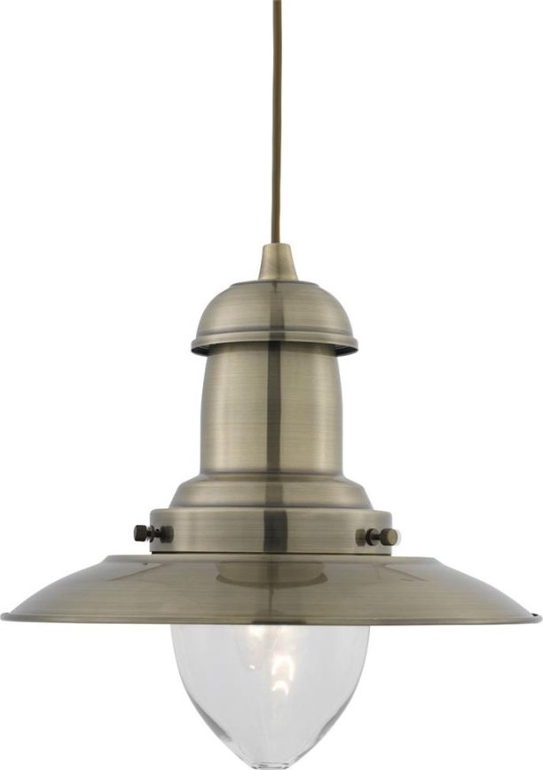 Searchlight - Luster na sajli FISHERMAN 1xE27/60W/230V mesing