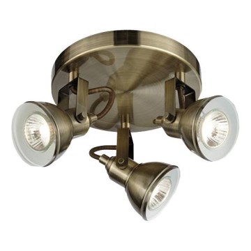 Searchlight - Reflektorska svjetiljka FOCUS 3xGU10/50W/230V mesing