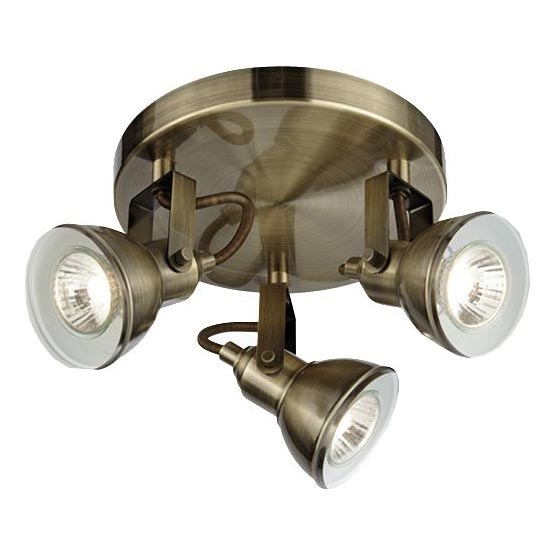 Searchlight - Reflektorska svjetiljka FOCUS 3xGU10/50W/230V mesing