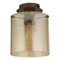 Searchlight - Stropna svjetiljka SWEDEN 1xE27/60W/230V Ø 22 cm smeđa/zadimljena