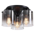 Searchlight - Stropna svjetiljka SWEDEN 3xE27/60W/230V Ø 39 cm crna/zadimljena
