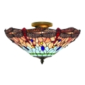 Searchlight - Tiffany stropna svjetiljka DRAGONFLY 3xE14/40W/230V