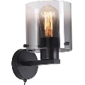 Searchlight - Zidna svjetiljka SWEDEN 1xE27/60W/230V crna/zadimljena