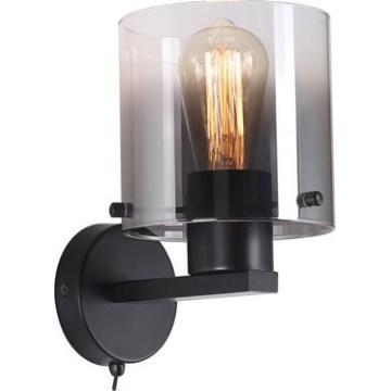 Searchlight - Zidna svjetiljka SWEDEN 1xE27/60W/230V crna/zadimljena