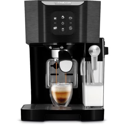 Sencor - Aparat za espresso s portafilom 1450W/230V crna/matirani krom