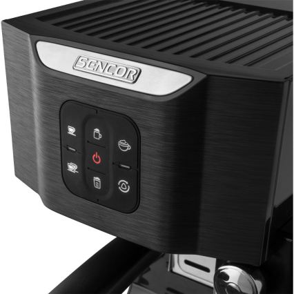 Sencor - Aparat za espresso s portafilom 1450W/230V crna/matirani krom