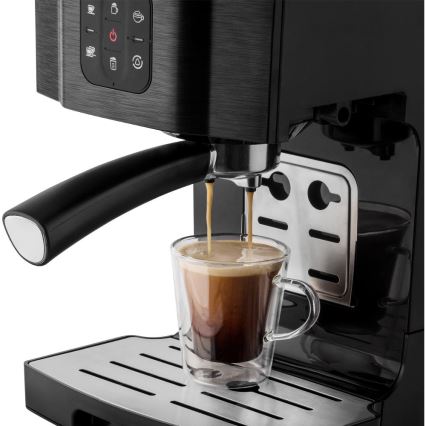 Sencor - Aparat za espresso s portafilom 1450W/230V crna/matirani krom