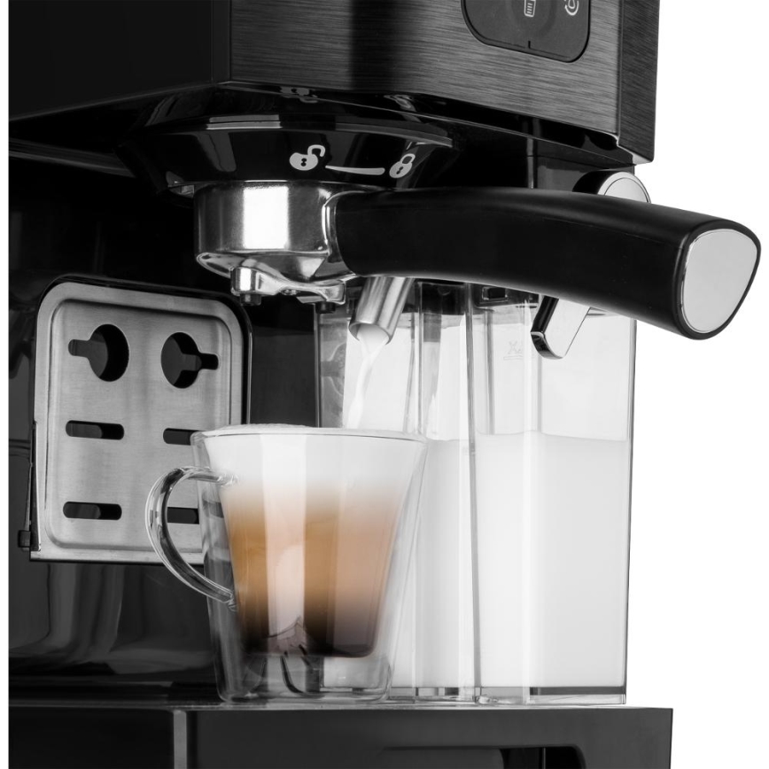 Sencor - Aparat za espresso s portafilom 1450W/230V crna/matirani krom