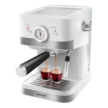 Sencor - Aparat za kavu s polugom espresso 1050W/230V bijela/mat krom