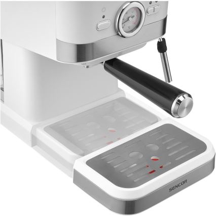 Sencor - Aparat za kavu s polugom espresso 1050W/230V bijela/mat krom