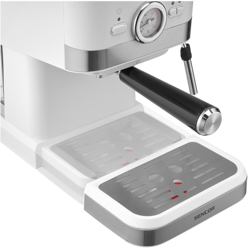 Sencor - Aparat za kavu s polugom espresso 1050W/230V bijela/mat krom