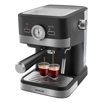 Sencor - Aparat za kavu s polugom espresso 1050W/230V crna/mat krom