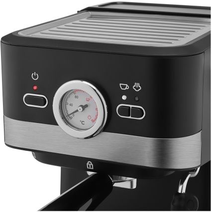 Sencor - Aparat za kavu s polugom espresso 1050W/230V crna/mat krom