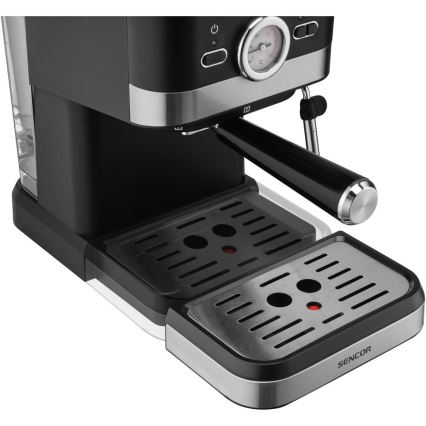 Sencor - Aparat za kavu s polugom espresso 1050W/230V crna/mat krom