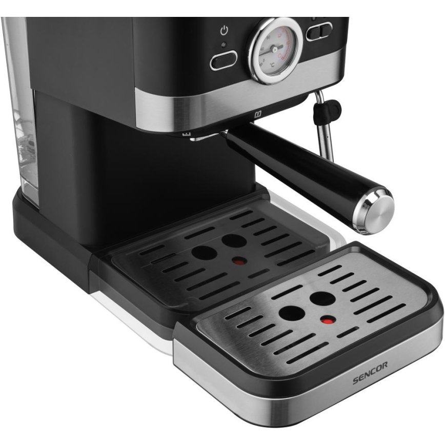 Sencor - Aparat za kavu s polugom espresso 1050W/230V crna/mat krom