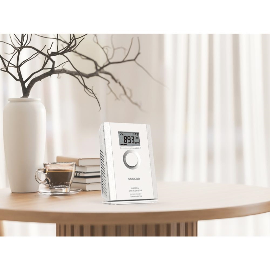 Sencor - Bežični senzor ugljikovog dioksida 5V/3xAA 2000 mAh
