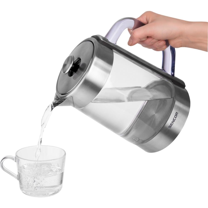 Sencor - Brzo električno kuhalo za vodu s termoregulacijom, 1,5 l, 1500 W/230 V, nehrđajući čelik