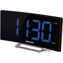 Sencor - Budilica s LED zaslonom 1,5W/1xCR2032/5V crna