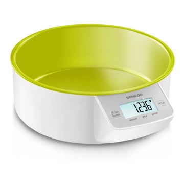 Sencor - Digitalna kuhinjska vaga 2xAAA bijela/zeleno