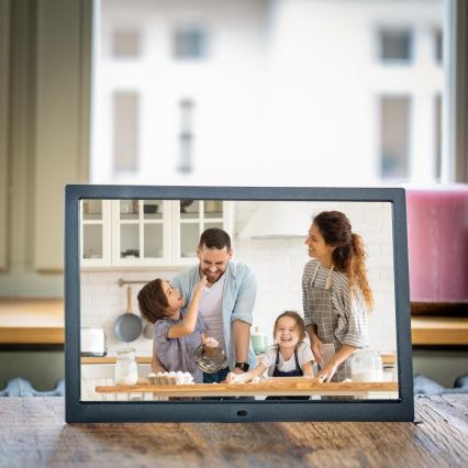 Sencor - Digitalni foto okvir 15,4 s zvučnikom 230V, crne boje + daljinski upravljač