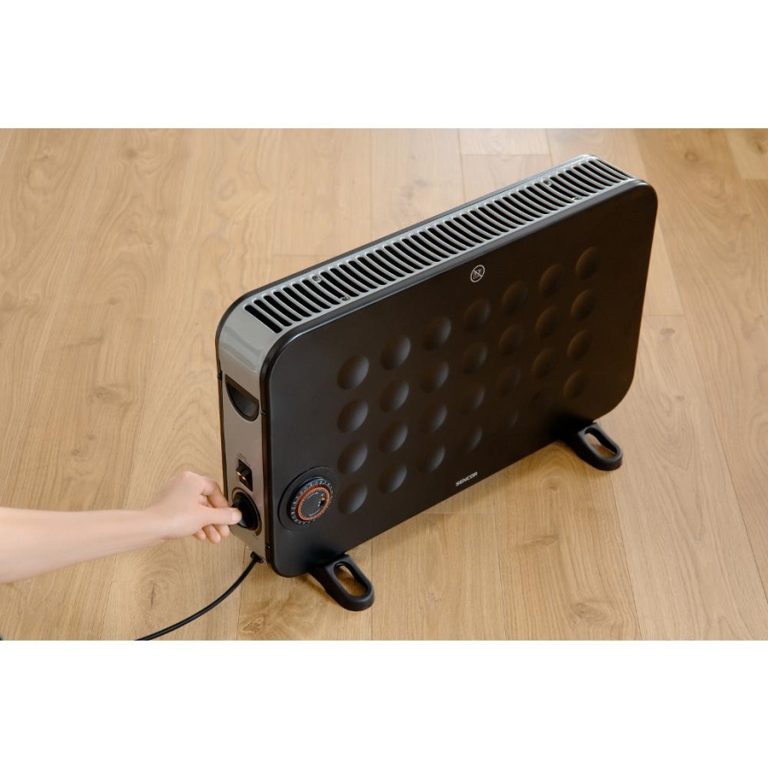 Sencor - Električna konvektorska grijalica 750/1250/2000W/230V termostat IP24 crna