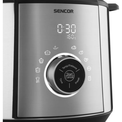 Sencor - Električni ekspres lonac s LCD zaslonom 1100W/230V 10 funkcija 5,5 l