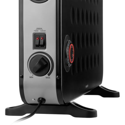Sencor - Električni grijač/konvektor 750/1250/2000W/230V termostat IP24 crna