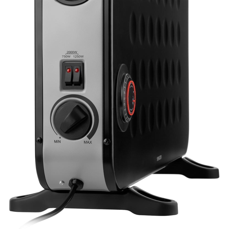 Sencor - Električni grijač/konvektor 750/1250/2000W/230V termostat IP24 crna