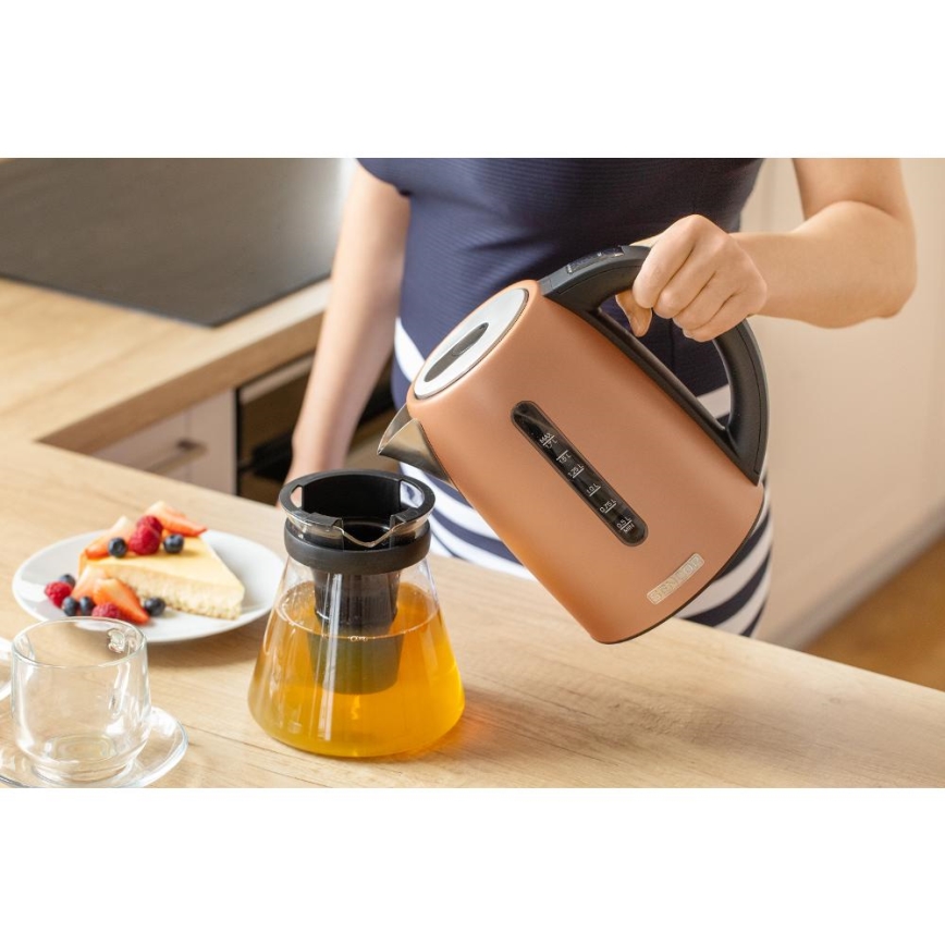 Sencor - Električno kuhalo za vodu s regulacijom temperature 1,7 l 2150W/230V bakreno