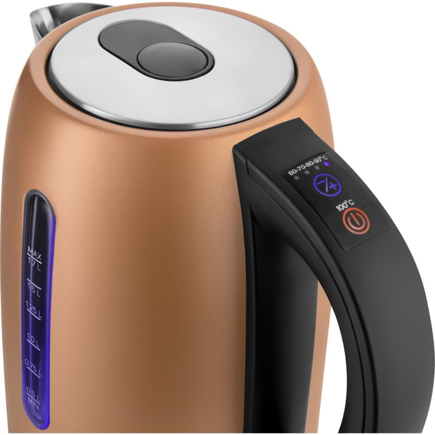 Sencor - Električno kuhalo za vodu s regulacijom temperature 1,7 l 2150W/230V bakreno