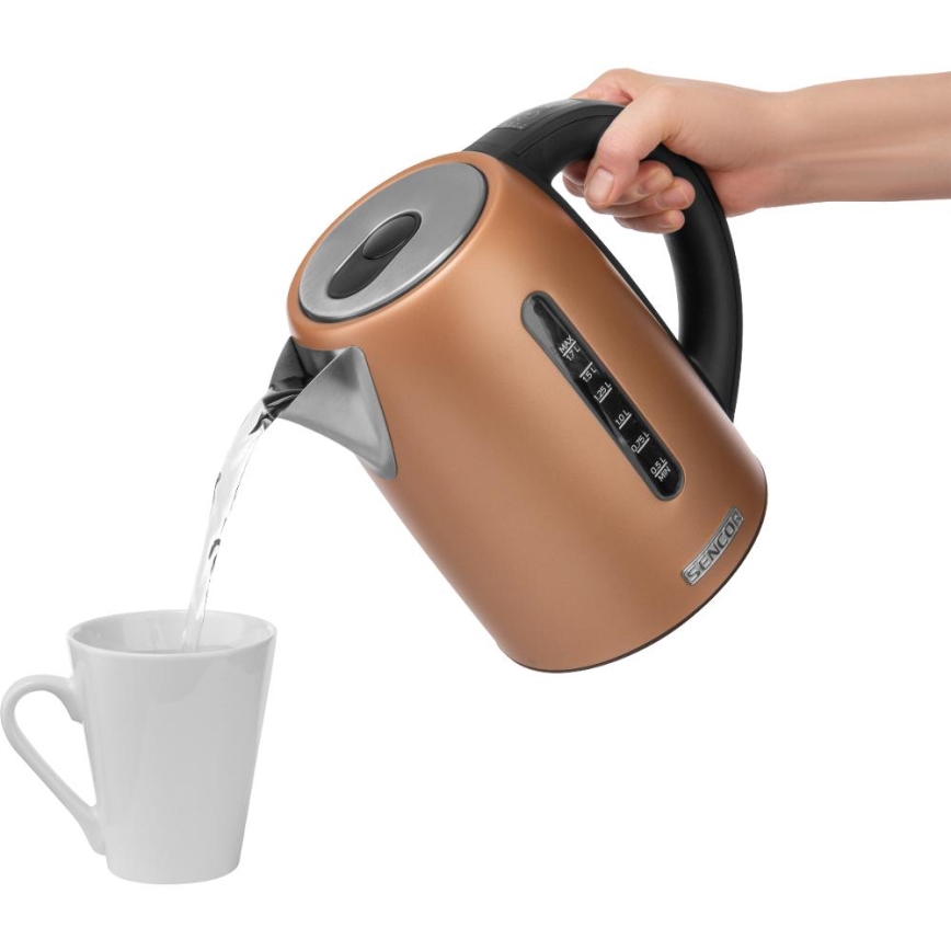 Sencor - Električno kuhalo za vodu s regulacijom temperature 1,7 l 2150W/230V bakreno