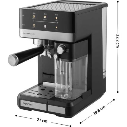 Sencor - Espresso aparat s portafilom 1350W/230V crna/matni krom